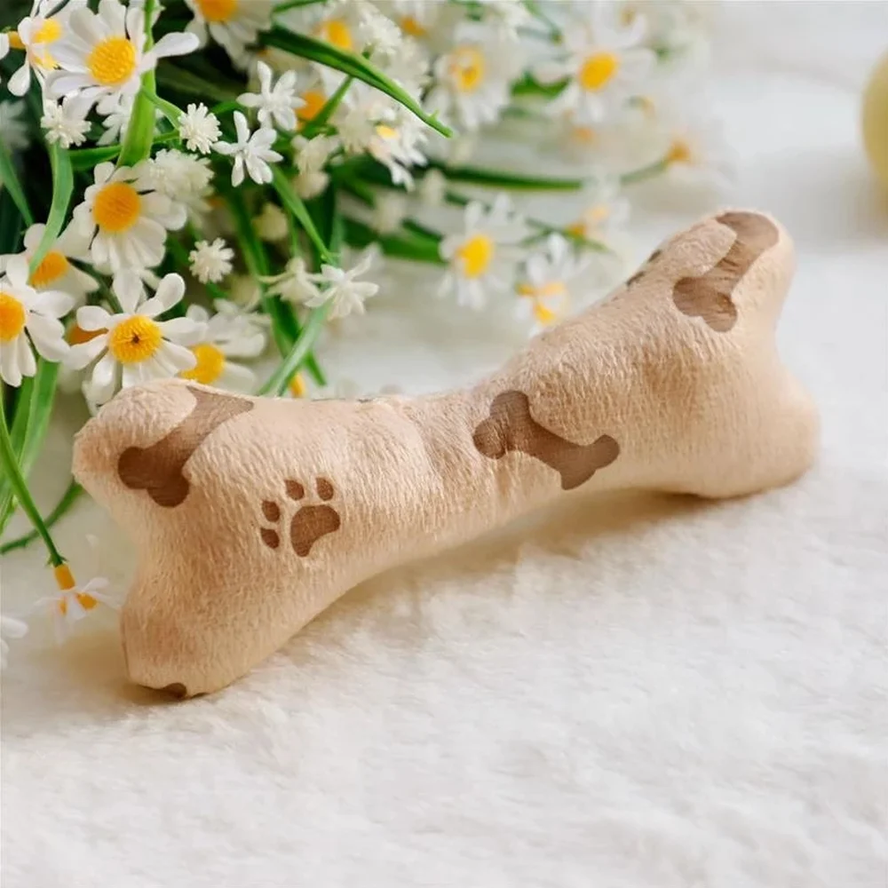 Description Picture 4 of item1PC Bone Toys Pet Anti Bite Plush Sounding Toys Funny Dog Molar Chewing Toys