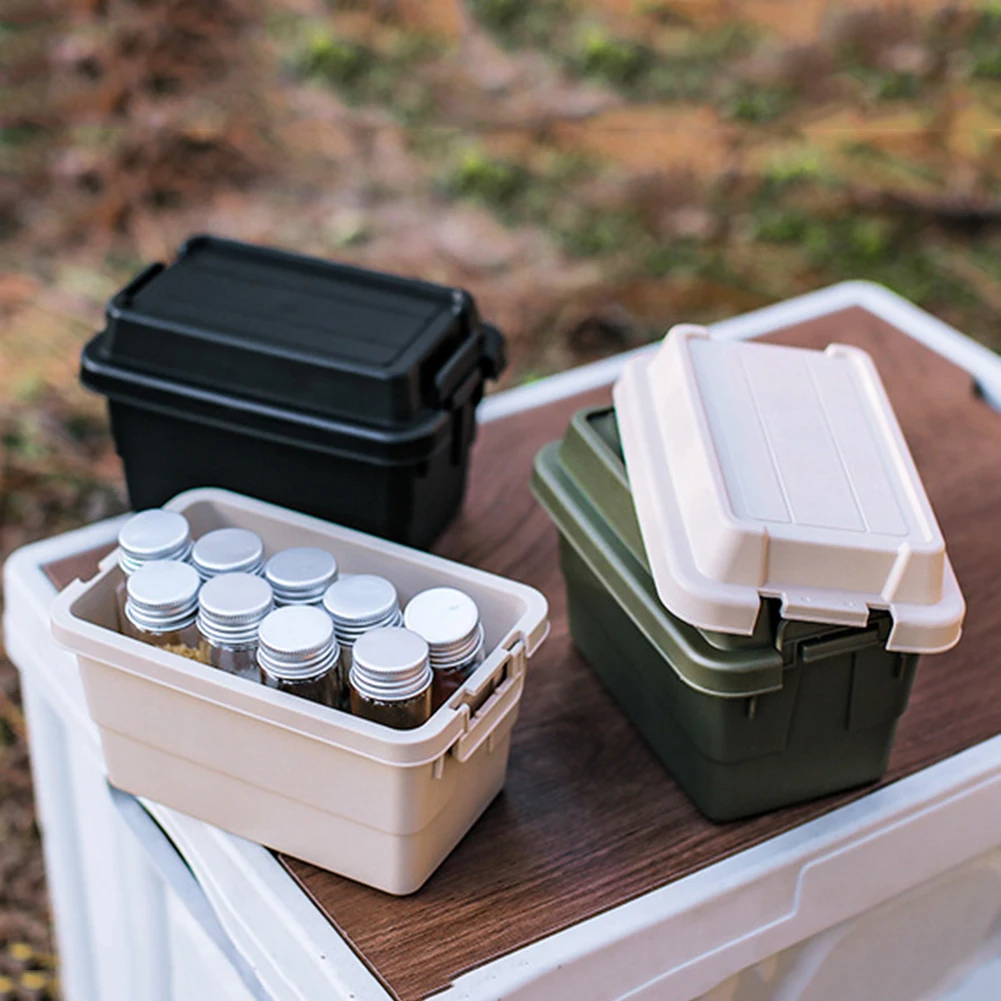 Description Picture 4 of itemSeasoning Bottle Set Storage Box Portable Travel Camping Seasoning Dispenser Set Stackable Organizer Mini Desktop Storage Case