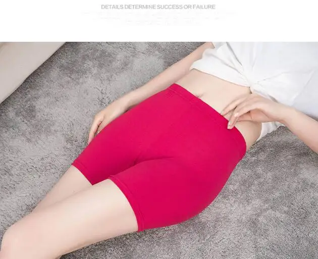 Description Picture 5 of itemVISNXGI Skinny Push Up Fitness Leopard Print Shorts Elastic Waist Sports Summer New Candy Color Run Milk Silk Black White Gray