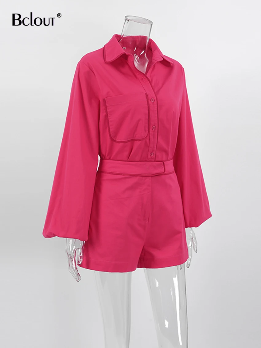 Description Picture 3 of itemBclout Summer Patchwork Linen Shorts Sets Women 2 Pieces Fashion Pink Lantern Sleeve Thin Blouses Vacation Straight Shorts Suits