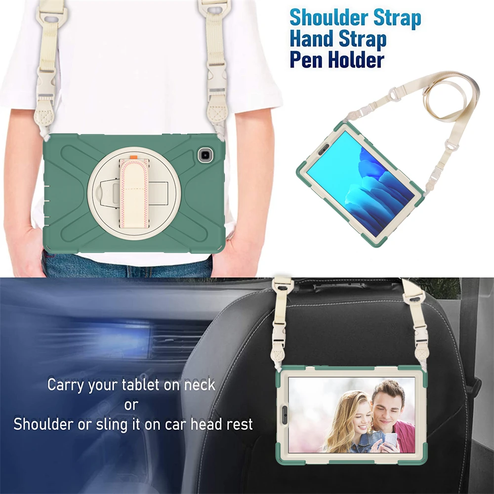 Description Picture 5 of itemHeavy Duty Tablet Case For Samsung A7 Lite 8.7 Inch 2021 Rotating Stand Silicone Shockproof For Tab A8 10.5 X200 X205 T220 T225