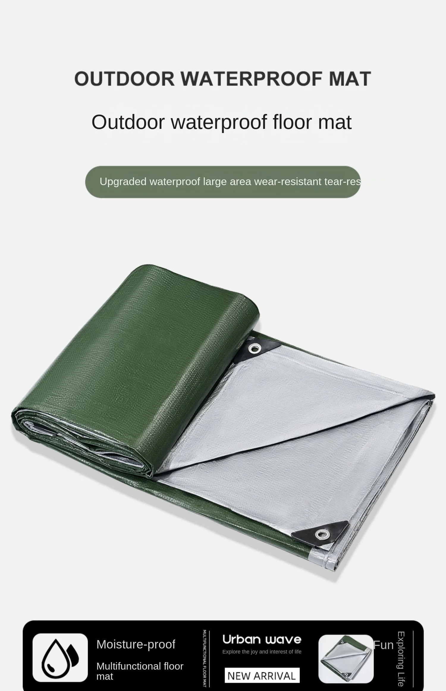 Description Picture 2 of itemOutdoor Moistureproof Floor Camping Mat Supplies Thick Picnic Beach Under The Tent Waterproof Mat Portable Floor Cloth Equipment