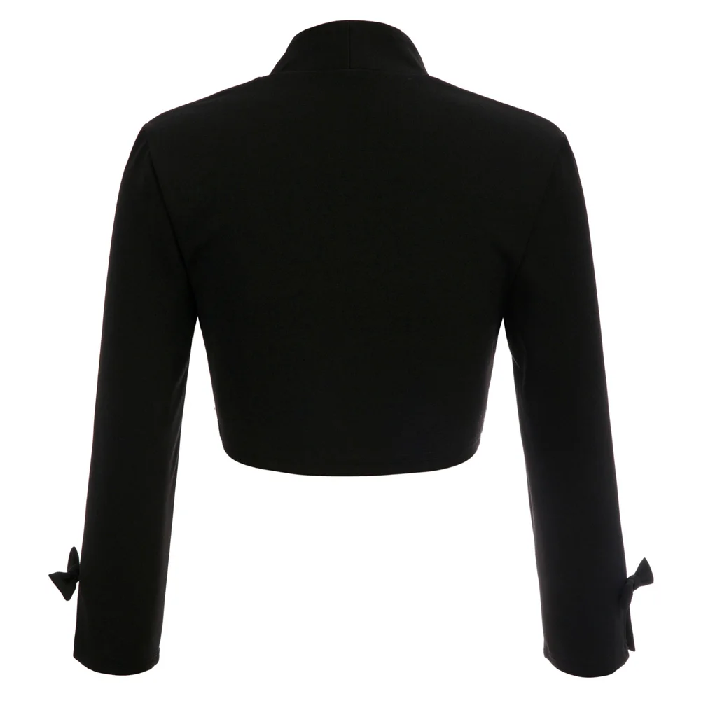 Description Picture 5 of itemGK Women Long Sleeve Bolero Open Front Irregular Hem Cropped Coat Shrug Elegant Lady Lightweight Elegant Cropped Cardigan A30