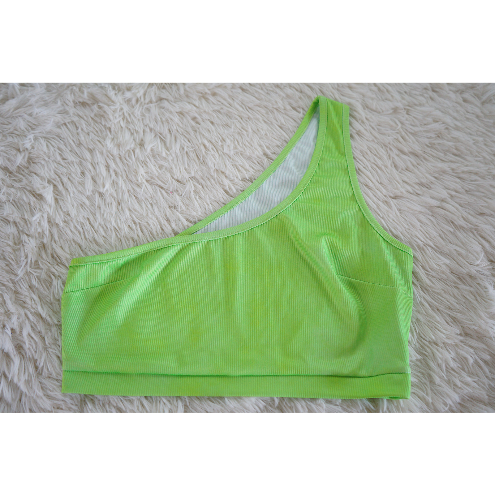 Description Picture 5 of itemCM.YAYA Fashion Yoga Women Two 2 Piece Set Outfit Sleeveless One Shoulder Crop Top and Legging Shorts Suit 2023 Summer Tracksuit