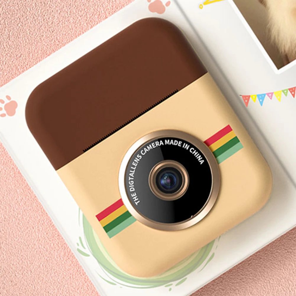 Instant Print Camera 2.4inch IPS Screen Instant Photo Printing Camera 1500mAh with Thermal Photo Paper Boys Girls Birthday Gift