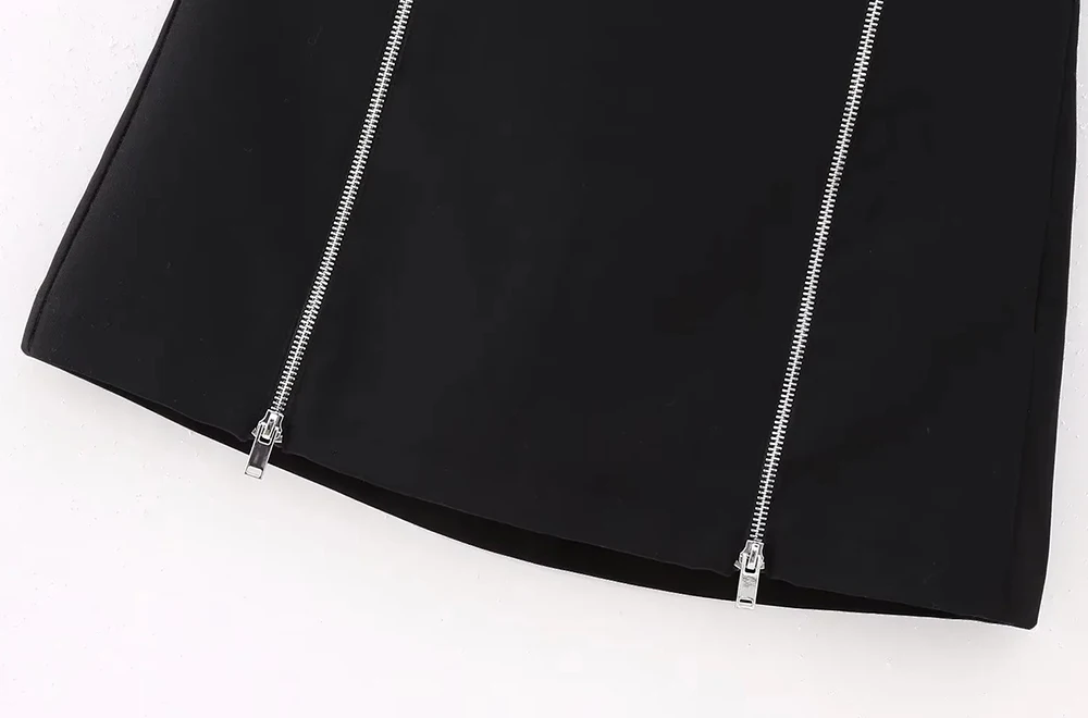 Description Picture 5 of itemTRAF Women Fashion With Zips Shorts Skirts Vintage High Waist Side Zipper Female Skort Mujer