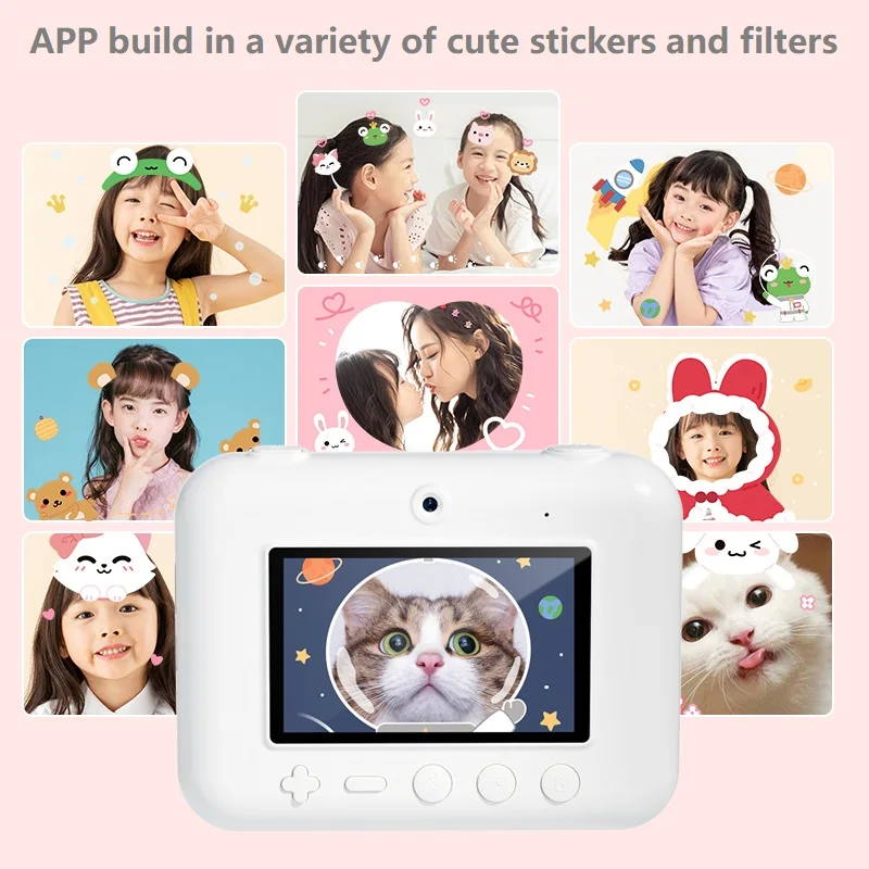 Kids Instant Camera Print Camera For Children 3.0 Inch Screen 1080P Video Photo Digital Camera Christmas Gift For Child Girl Boy
