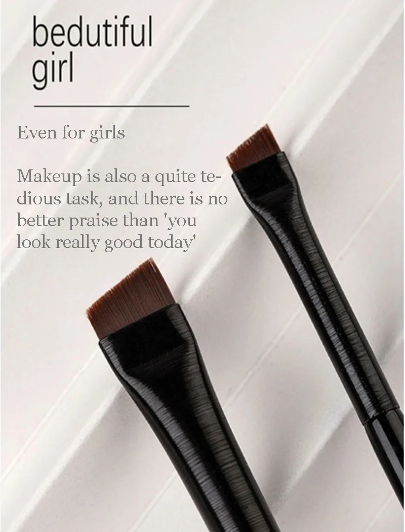 Description Picture 4 of item1/2pcs Makeup Brushes Set Eyebrow Eyeliner Brush Small Angled Blade Liner Brow Contour Brush Beauty Cosmetics Eyeliner Tool
