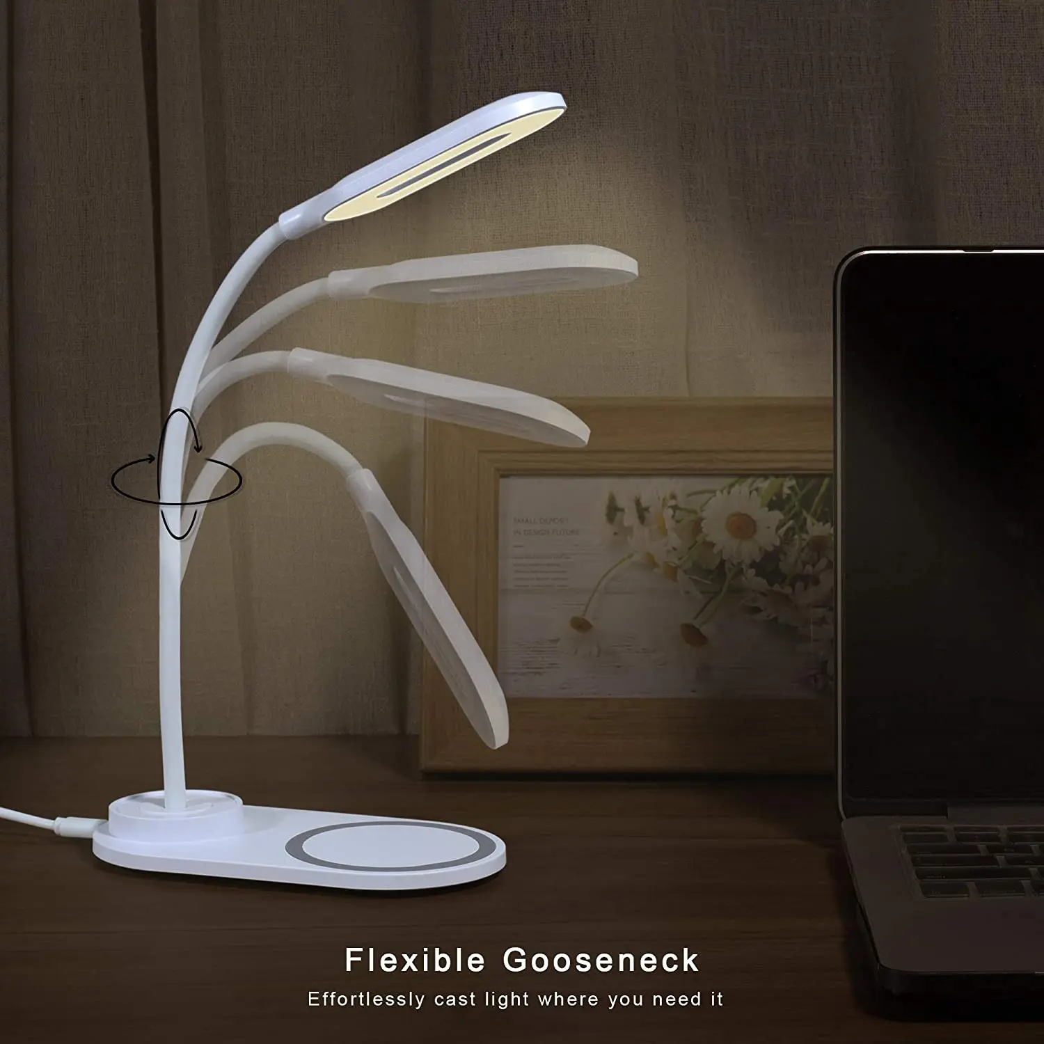50W Wireless Charging LED Table Lamp For Samsung S20/S10/Note10 Fast Wireless Charger For iPhone 12 11Pro/Xr/Xs/8 Adjustable