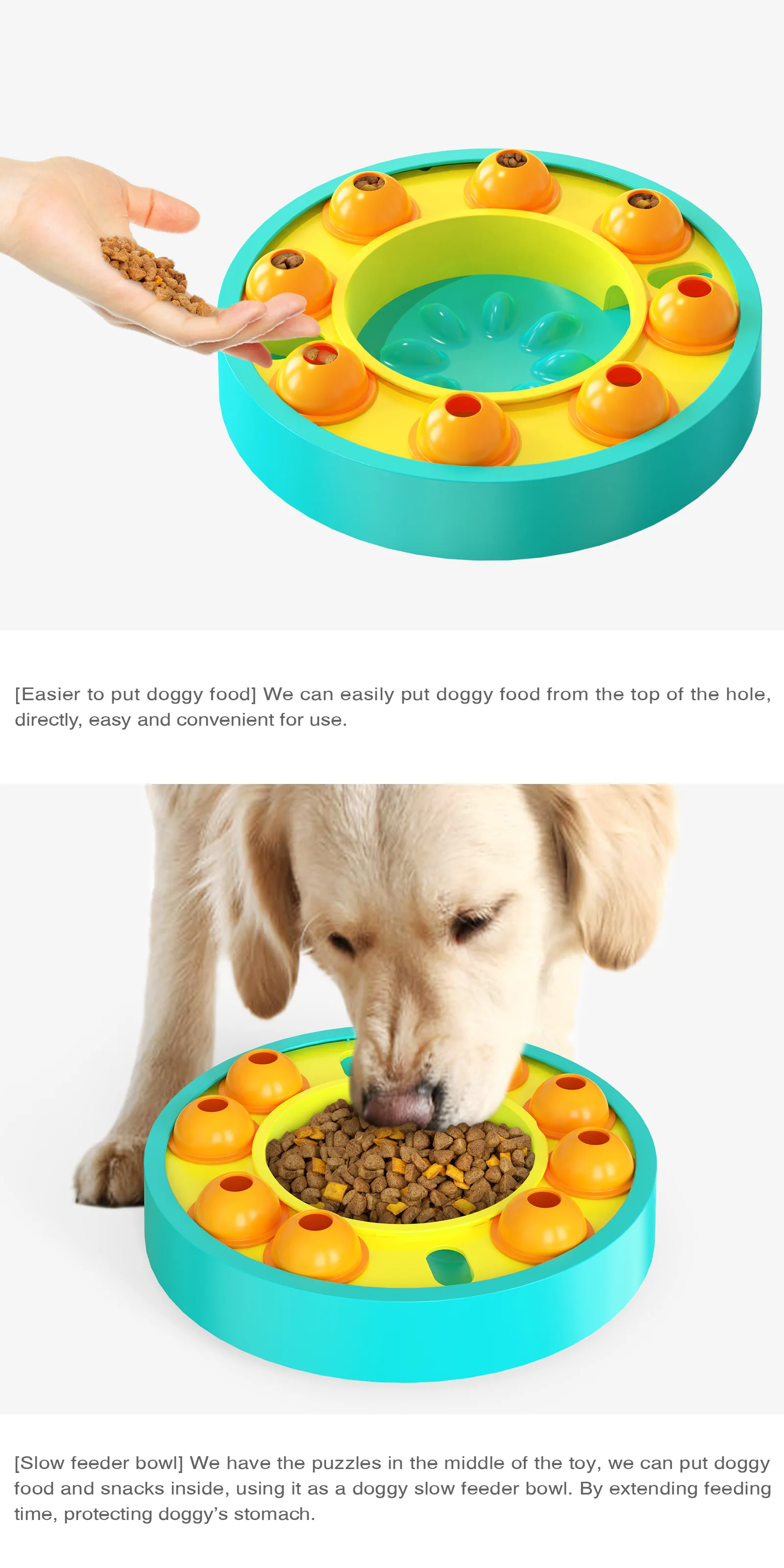 Description Picture 5 of itemInteractive Dog Toys for Small Medium Large Dogs Funny Puzzle Toys Slow Feeder Food Dispenser Slowly Eating Puppy Accessories