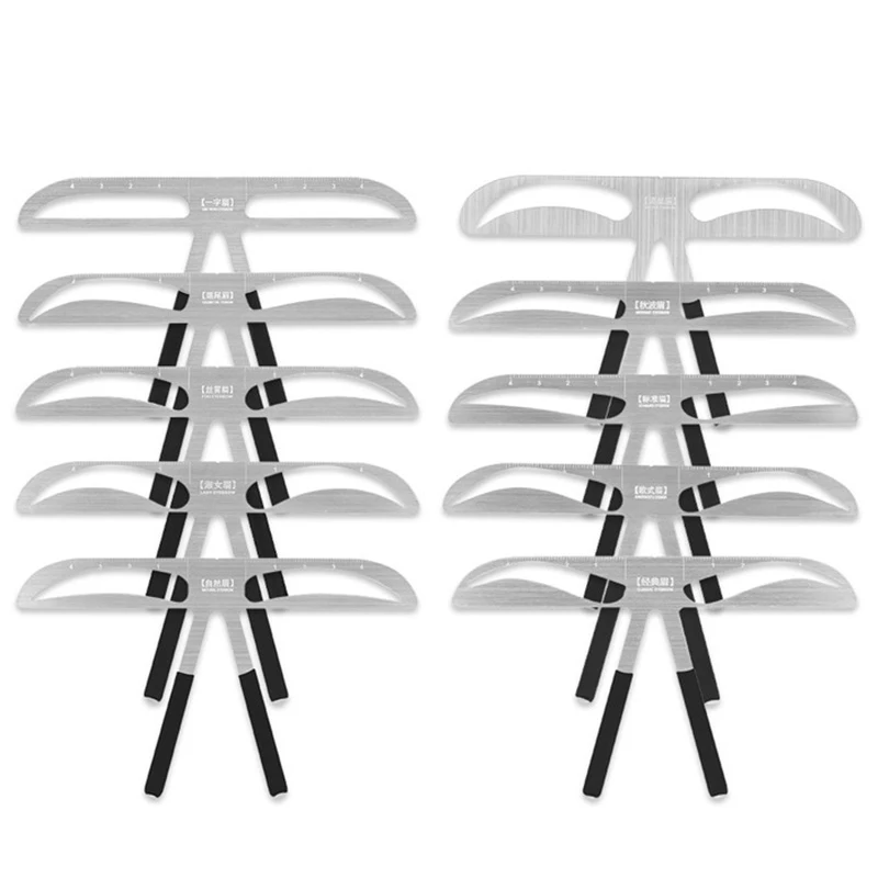 Description Picture 5 of itemStainless Steel Eyebrow Ruler Eyebrow Stamp Stencil Balance Template Position Measure Tool Eyebrow Shaper Eye Makeup Tools