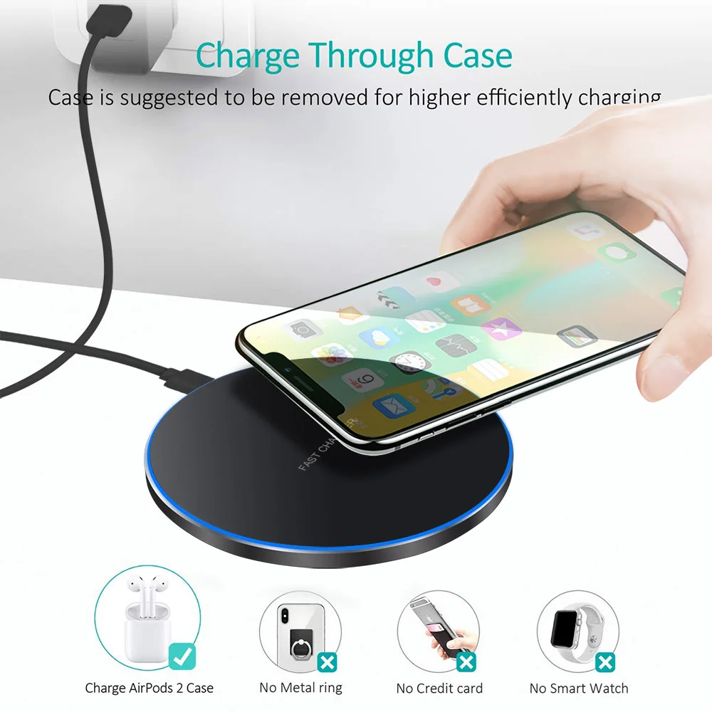 60W Wireless Charger Pad for iPhone 14 13 12 11 X Pro Max XR Samsung Galaxy S22 S21 S10 S9 Iconic Brand Fast Charging Docking Station