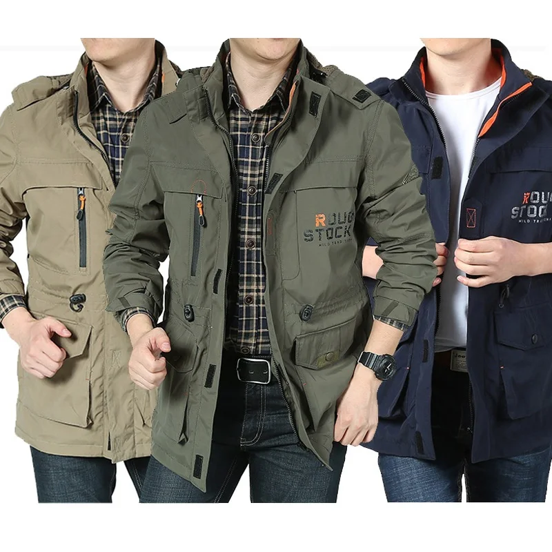 Description Picture 2 of itemCasual Waterproof Jackets For Men Hooded Breathable Coats Men Spring Autumn Outwear Windbreaker Tourism Raincoat Plus Size 5XL