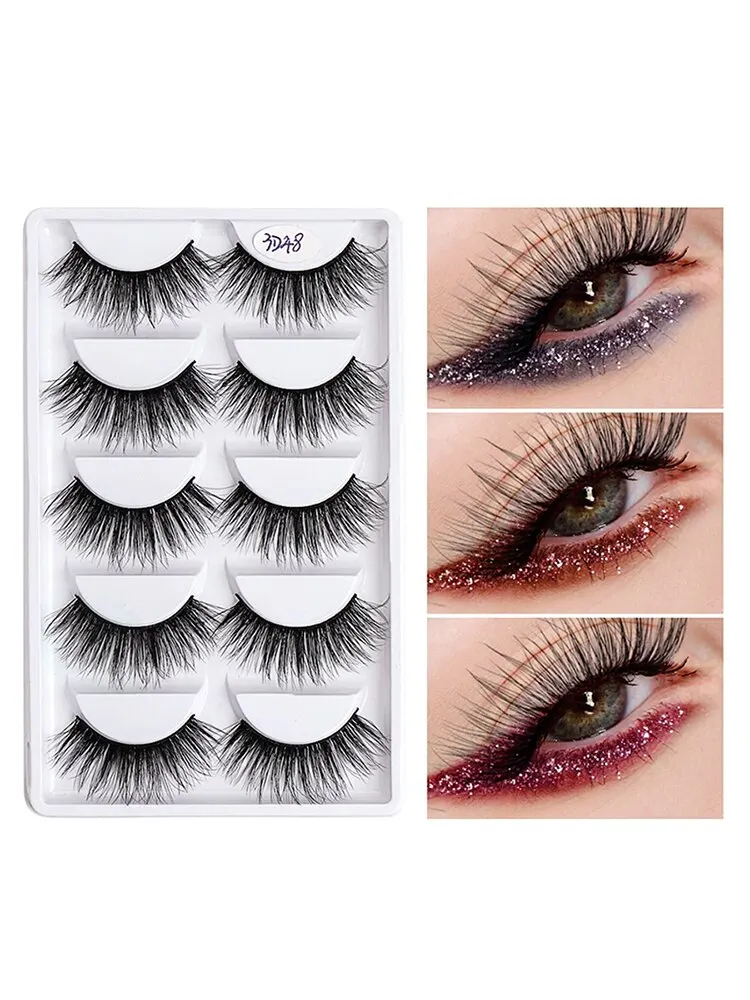 Description Picture 4 of item5 Pairs Pack Eyelash Natural Long Thick False Eyelashes Beauty Tools