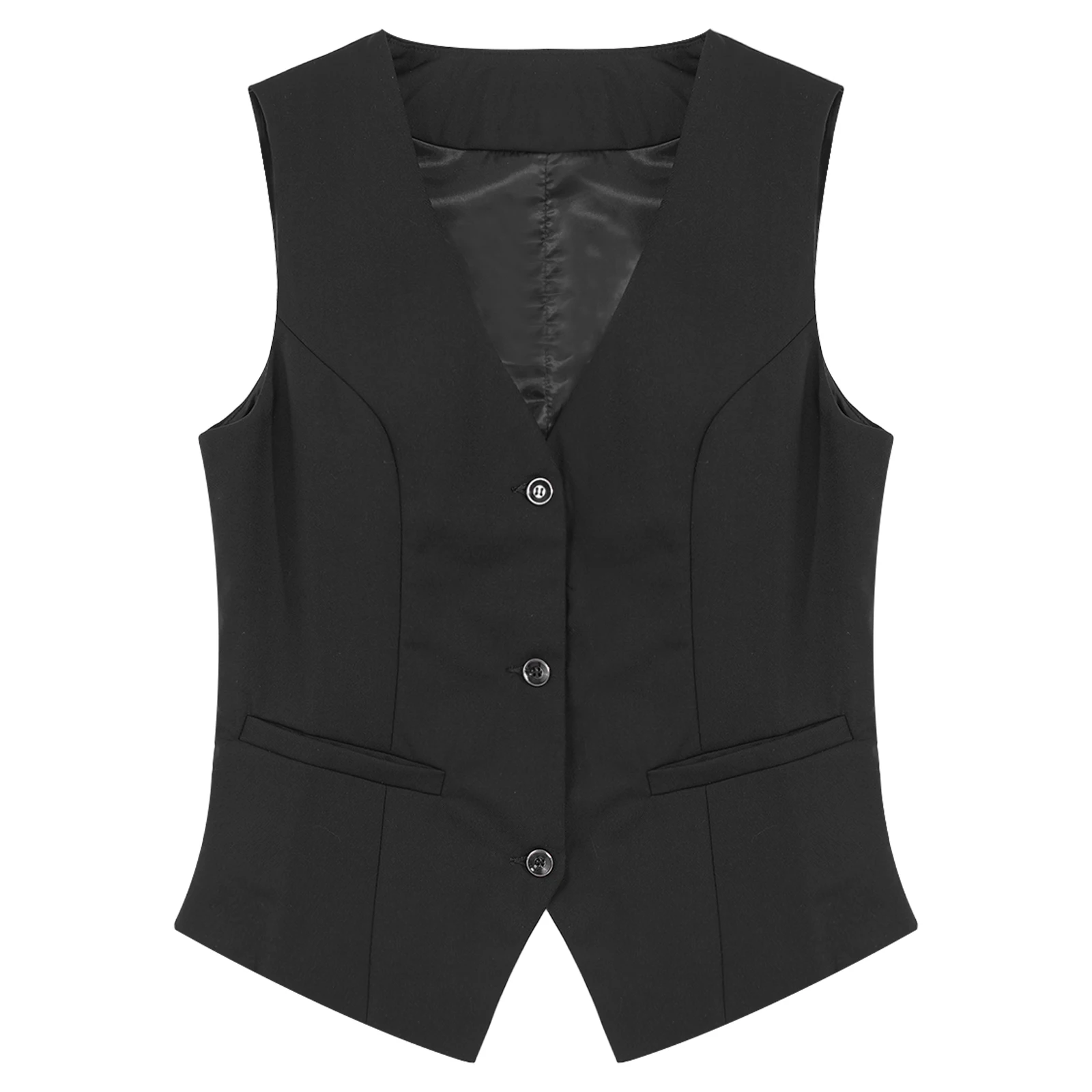 Description Picture 4 of itemWomen's Vests OL Style Formal Wear Button Down Sleeveless Vest Elegant Office Ladies Classic Suits Waistcoat Workwear Mujer