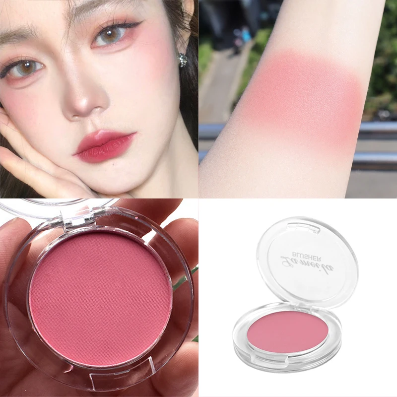 Description Picture 4 of item6 Colors Single Blush Palette Face Cream Concealer Foundation Powder Waterproof Lasting Face Rouge Powder Natural Peach Blusher