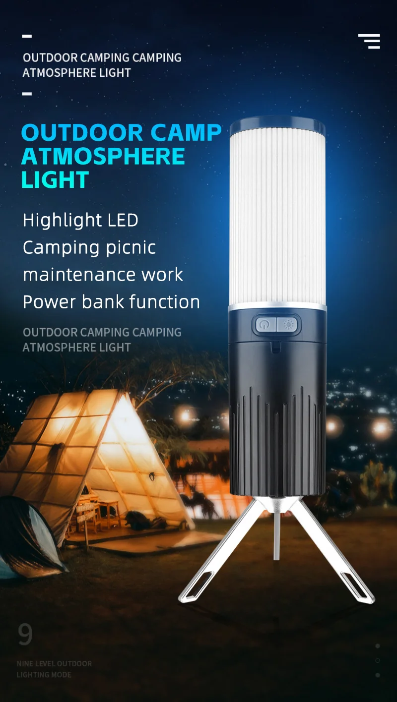 Description Picture 2 of itemWEST BIKING Portable Camping Light Type-C Rechargeable Camping Lantern Outdoor Led Flashlight Tent Camp Supplies Home
