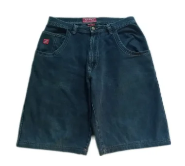 Description Picture 3 of itemSimple casual shorts summer men's beach pocket print y2k solid color high waist loose sports fitness jogging denim shorts ins