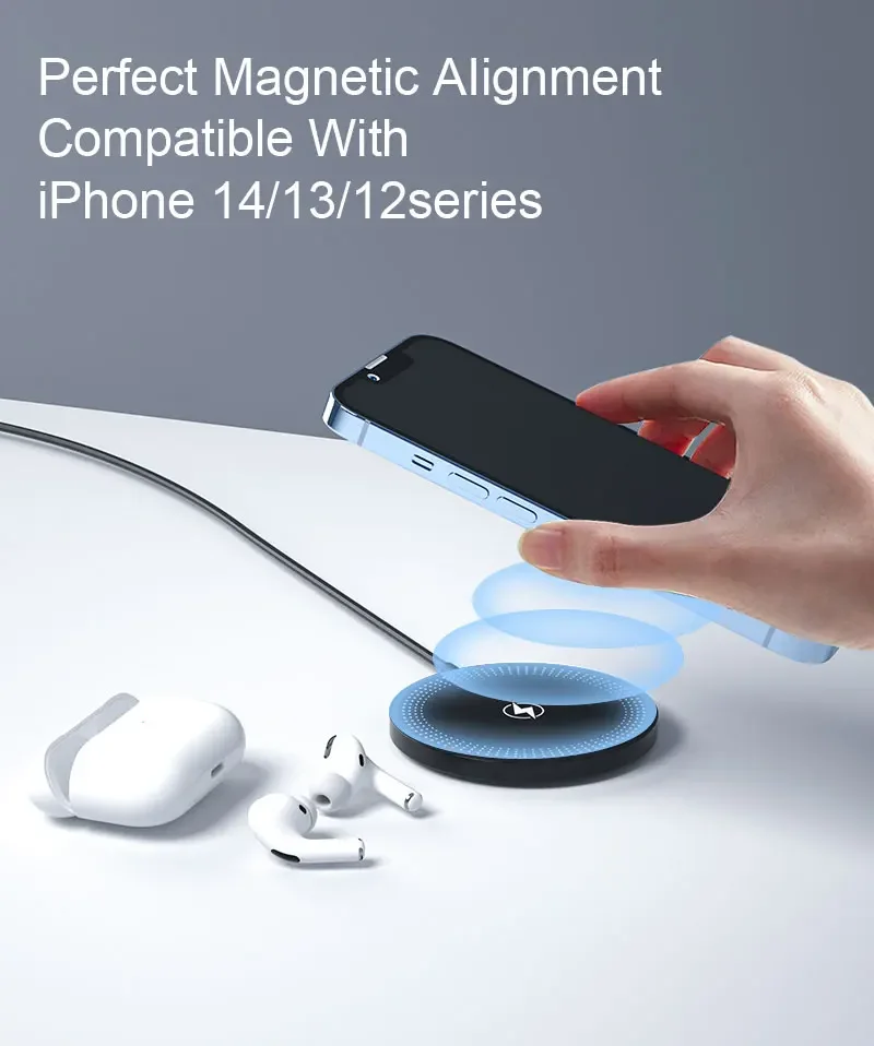 Description Picture 3 of item30W Magnetic Wireless Charger Pad Fast Charging Stand for iPhone 15 14 13 12 Pro Airpods PD Macsafe Phone Chargers Dock Station