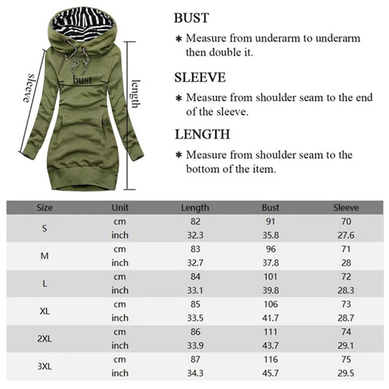 Description Picture 2 of itemWomen Fashion Long Sleeve Hoodie Dresses Autumn Winter Hooded Sweater dress Slim Fit Pullovers Long Sweatshirt