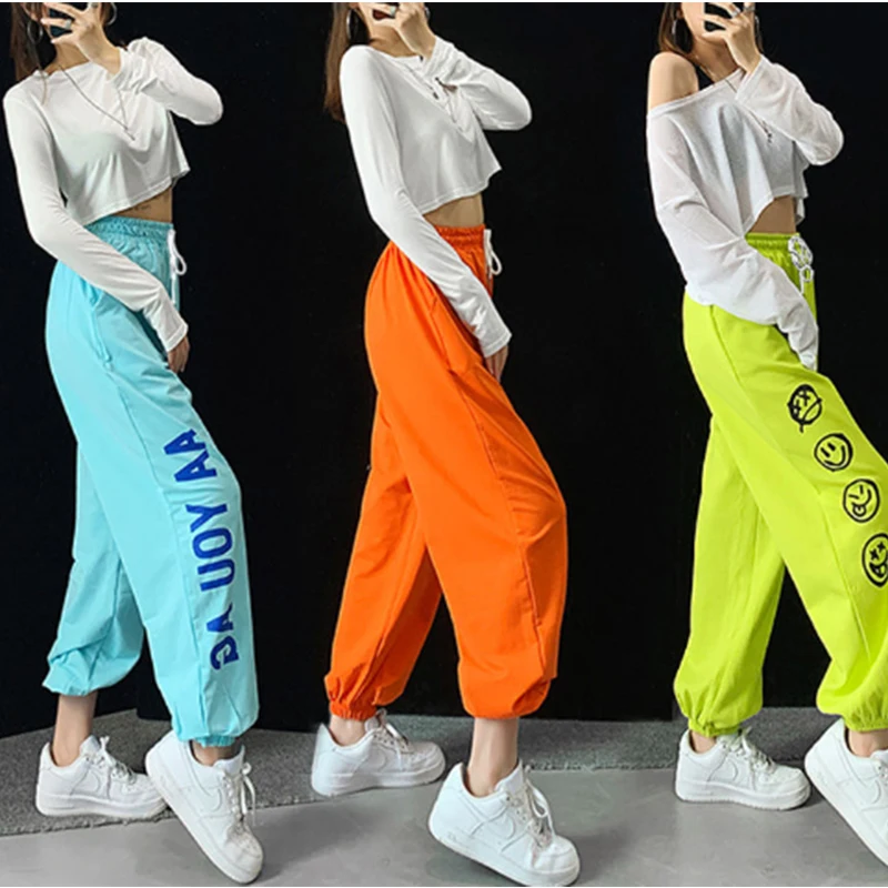 Description Picture 6 of item2022 Summer Personality Streetwear High Elastic Waist Loose Casual Pants Women Hip Hop Style Sweatpants Fashion Lantern Trousers