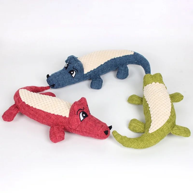 Description Picture 3 of itemDog Toys for Small Large Dogs Crocodile Plush Puppy Cat Toy Dog Chew Toy Cleaning Teeth Pet Toys Training Dog Accessories