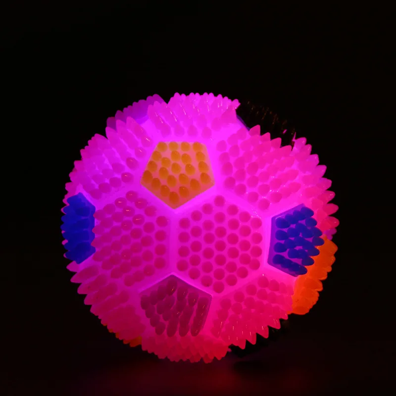 Description Picture 3 of itemSqueak Light Soccer Ball Dog Toy Cleans Teeth And Promotes Dental And Gum Health Your Pet Flashing LED Light Sound Bouncy Ball
