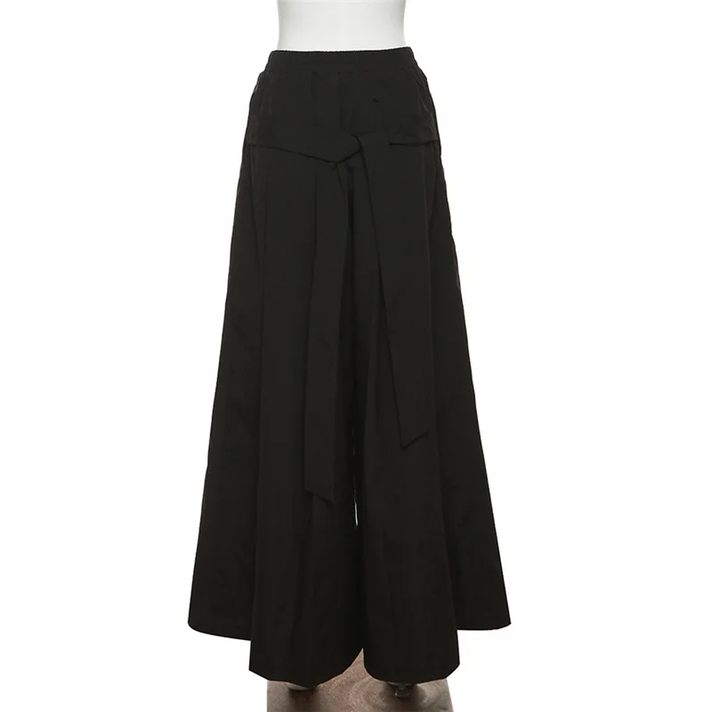 Description Picture 5 of itemGoth Dark Techwear Gothic Baggy Casual Wide Leg Pants Y2k Streetwear High Waist Cargo Trousers Grunge Fashion Black Alt Bottoms
