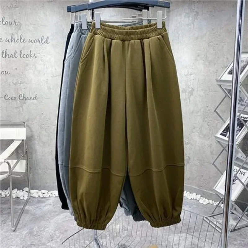 Deeptown Vintage Oversized Black Harem Pants Women Grey Sweatpants Harajuku Streetwear Fashion Trousers Casual Loose Fall Winter