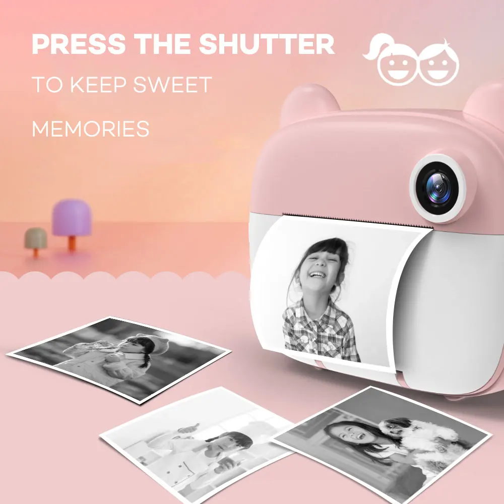 Description Picture 6 of itemChildren's Instant Print Camera Thermal Printing Photo Printer with Thermal Paper Roll Kid's Digital Cameras Video Birthday Gift