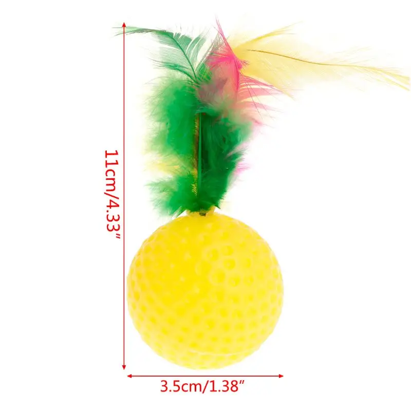 Description Picture 6 of itemColorful for Cat Squeaky Ball  Feather Balls Training Interactive Funny Toy