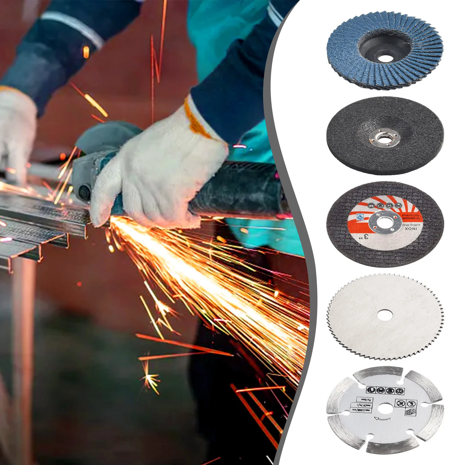 Description Picture 2 of item3Inch 75mm Cutting Discs For Angle Grinder Steel Stone Sanding Disc Cutting Metal Circular Saw Blades Flat Flap Grinding Wheels
