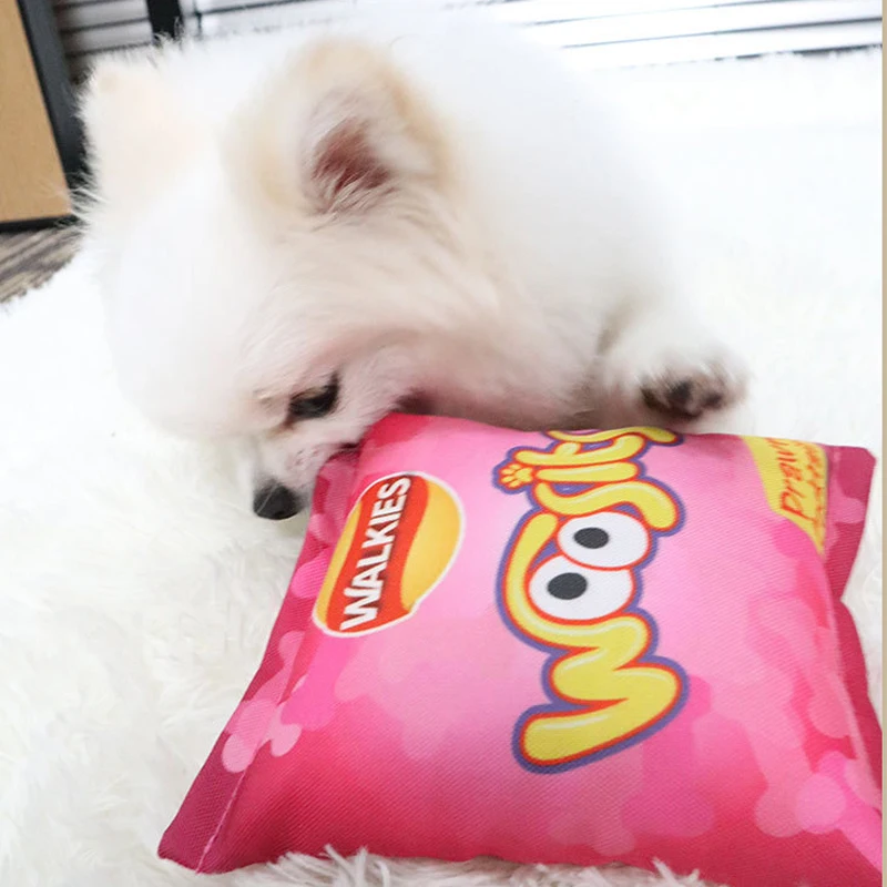 Description Picture 4 of itemCreative Squeaky Dog Toys Funny Crisps Small Medium Dogs Interactive Chew Toys Pets Sounding Paper Toy Accessories