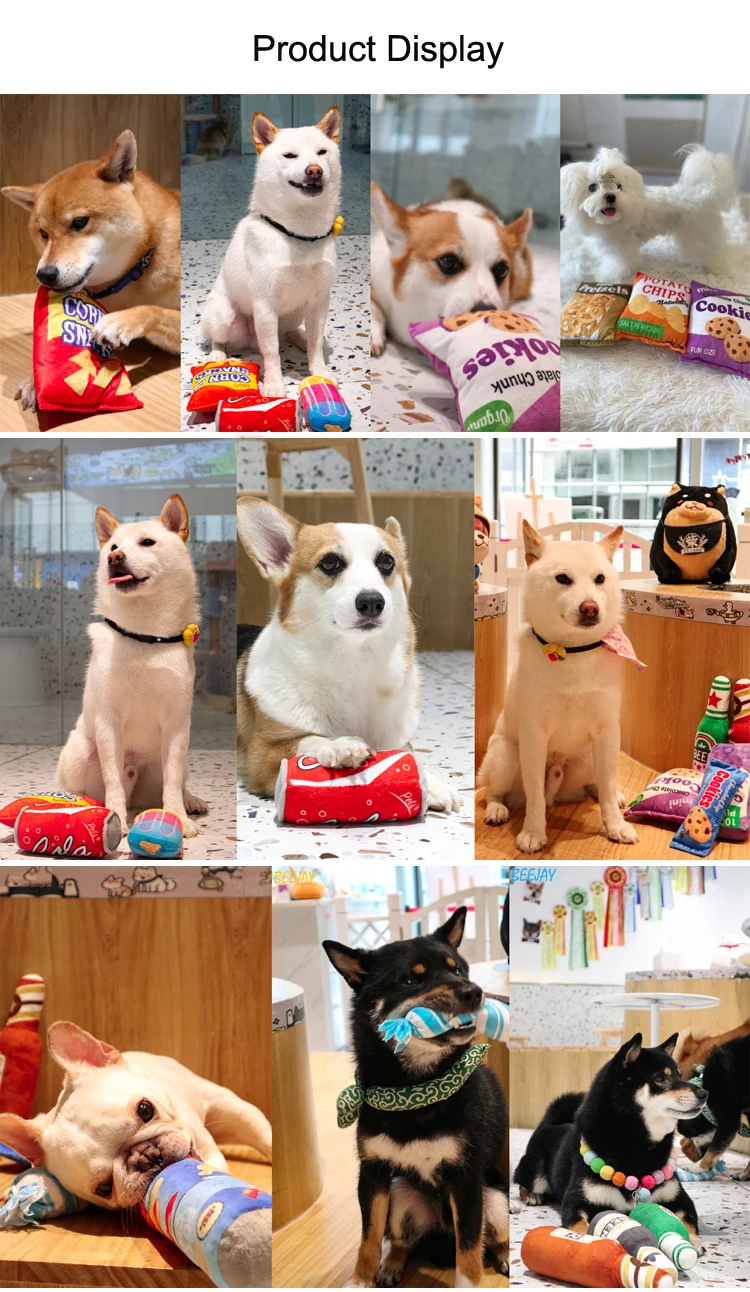 Description Picture 3 of itemSqueaky Dogs Toy Potato Chips Bag Shaped Dog Chew Toys Soft Plush Interactive Doggy Cats Toys Plaything Pet Dog Accessories