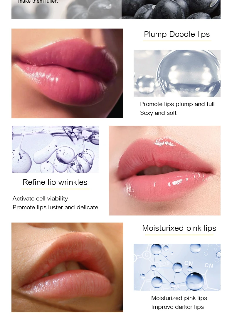 Description Picture 4 of itemClear Jelly Plumping Lip Gloss Moisturizing Reduce Lip Fine Lines Oil Waterproof Liquid Lipstick Makeup Sexy Lips Tint Cosmetic