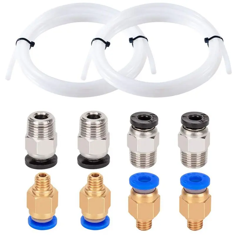 Description Picture 2 of item2Pcs 1M Bowden PTFE Tubing with 4Pcs PC4-M6 & 4Pcs PC4-M10 Pneumatic Fittings Kit for 1.75mm Filament 3D Printer Parts