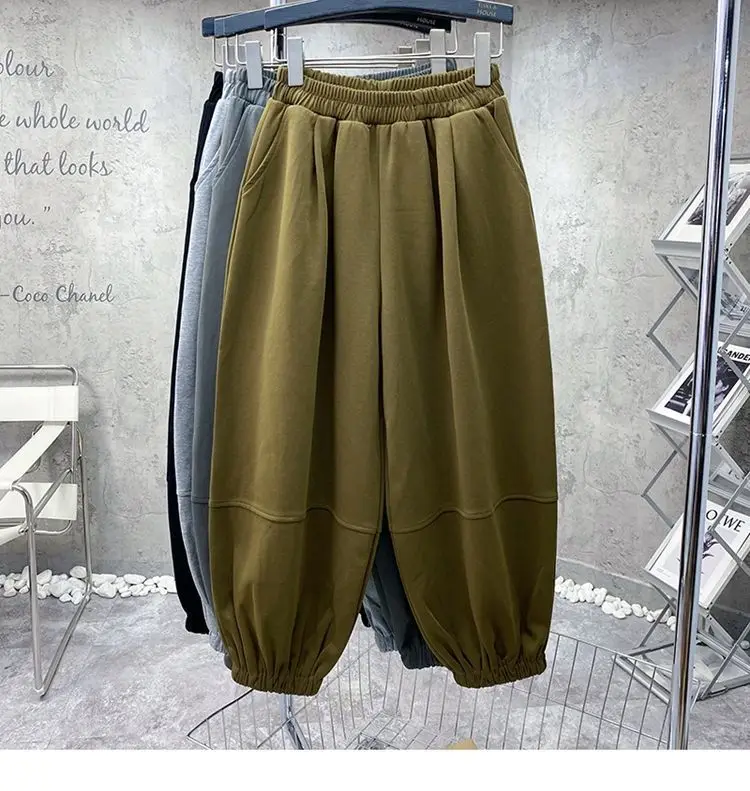 Deeptown Vintage Oversized Black Harem Pants Women Grey Sweatpants Harajuku Streetwear Fashion Trousers Casual Loose Fall Winter