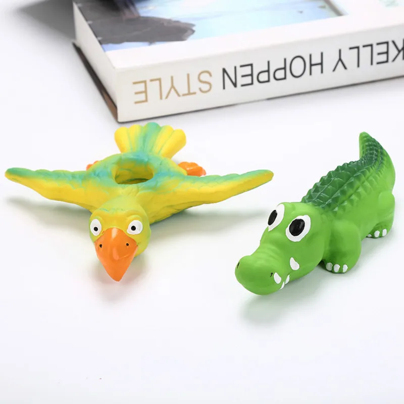 Interesting Crocodile Latex Bite Resistant Cat and Dog Toys PVC French Bulldog Send Out Sound Pet Toys