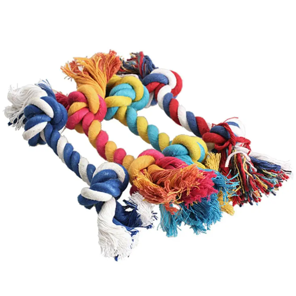 Description Picture 6 of itemFunny Cotton Anti Bite Toy Pet Supplies Braided Dog Puppy Double Knot Rope Chew Dog accessories juguetes para perro