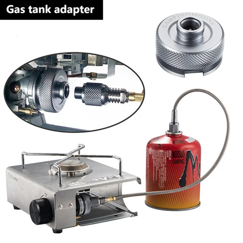 Description Picture 4 of itemOutdoor Hiking Camping Gas Stove Adaptor Split Type Furnace Converter Connector Portable Auto-off Aluminum Alloy Adapters