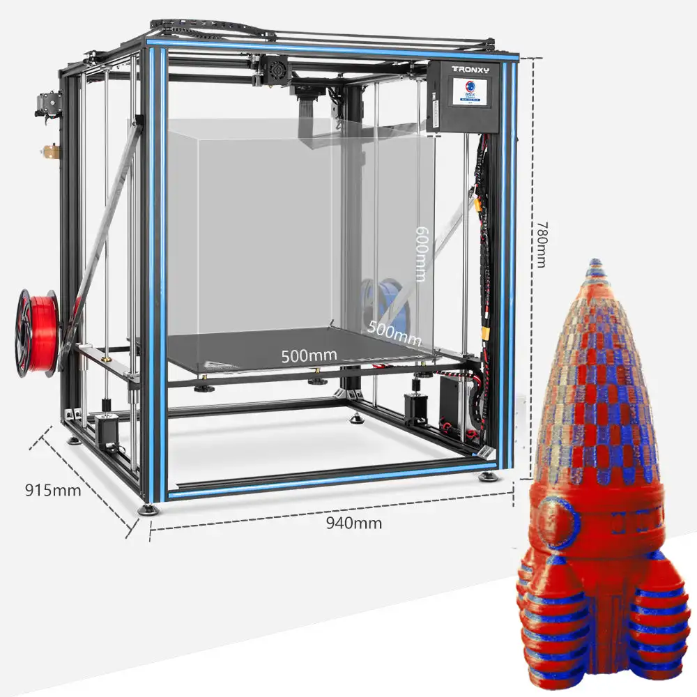 Description Picture 2 of item2023 New Upgraded Tronxy 3D Printer Big Size 500*500*600mm X5SA-500-PRO X5SA-500-2E With TR Sensor Lattice Glass High Quality