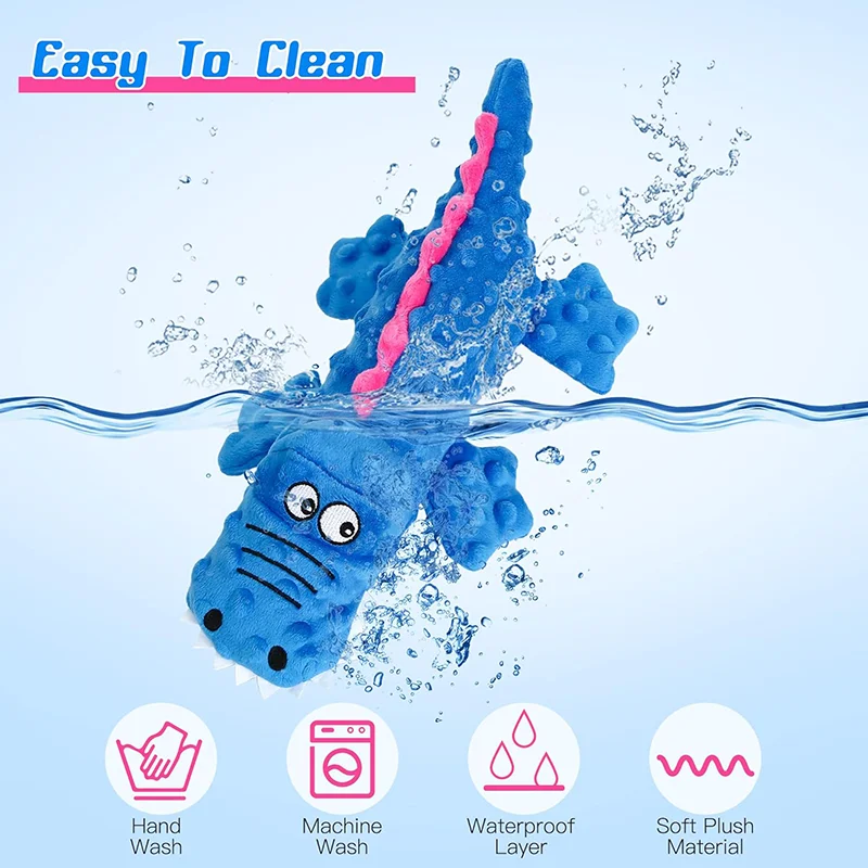 Description Picture 5 of itemNew Dog Squeaky Toys Crocodile Shapes Durable Dog Chew Toys with Crinkle Paper Dog Toy for Medium Breed Plush Dog Toy