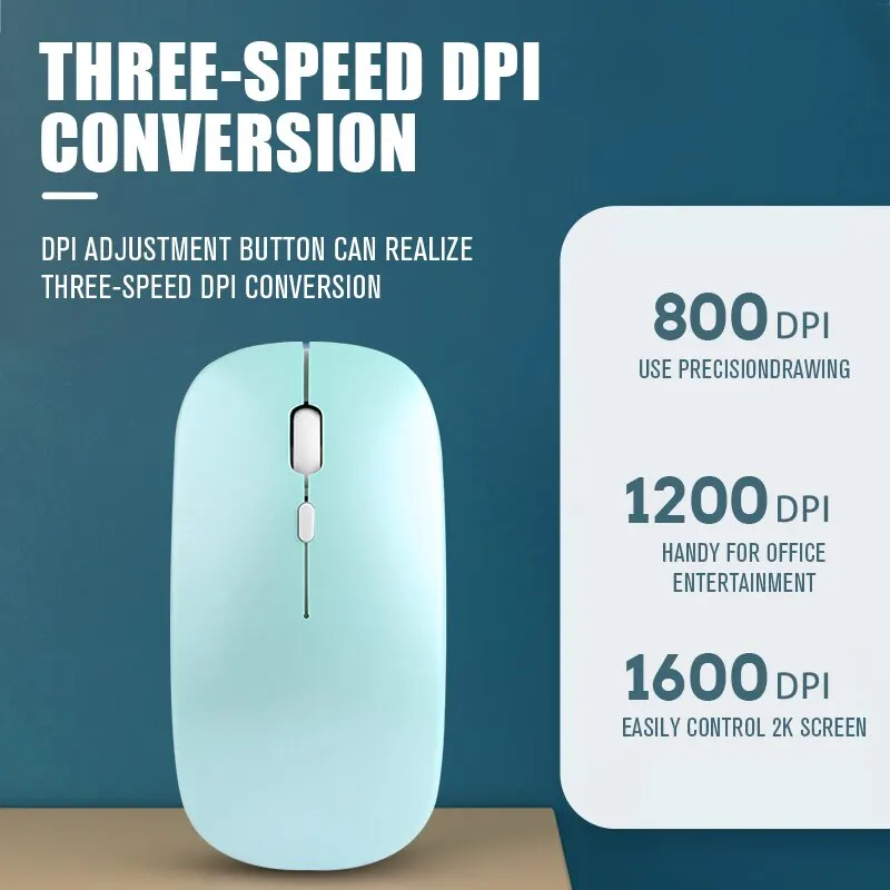 Description Picture 6 of itemMacaron Rechargeable Wireless Bluetooth Mouse 2.4G USB Mice For Android Windows Tablet Laptop Notebook PC For IPAD Mobile