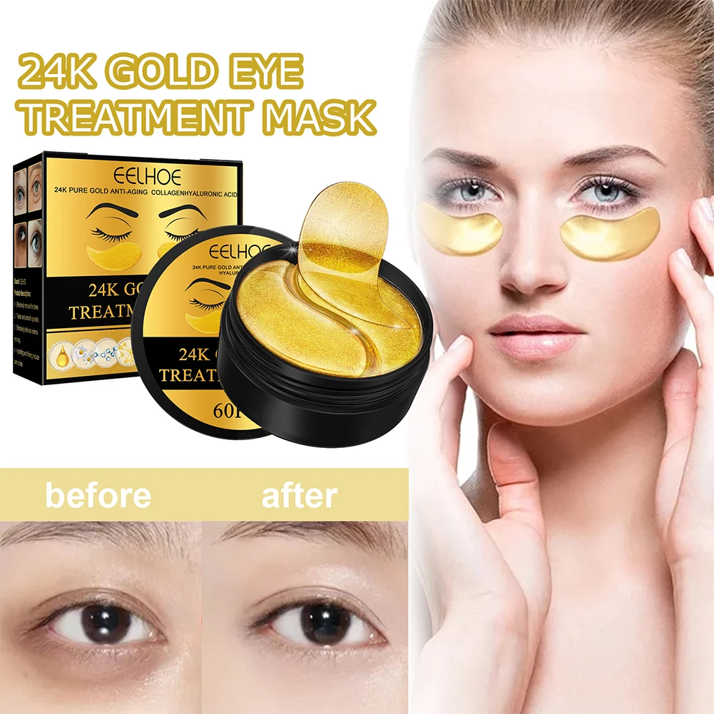 Description Picture 3 of item24K Gold Collagen Eye Patches Anti Aging Crystal Collagen Eye Mask Patches Anti Puffiness 60pcs Moisturizing Eye Mask Patches
