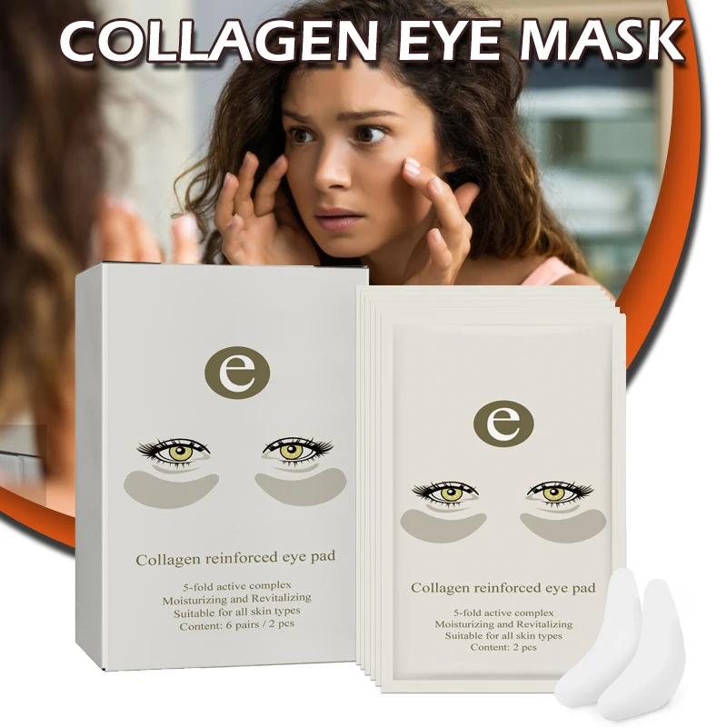 Description Picture 4 of item6pairs Moisturizing Collagen Eye Pads Gentle Non-irritating Reduce Dark Circles Wrinkles Improve Skin Elasticity Lighten Eye Bag