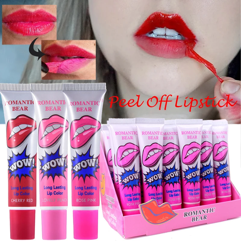 Description Picture 2 of item6 Color Peel Off Liquid Lipstick Waterproof Long Lasting Tear Lipstick Lip Gloss Women Sexy Makeup Tear Pull Lips Mask Cosmetic