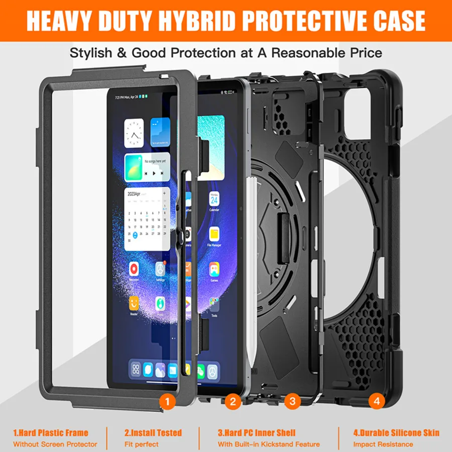 HUWEI For Iconic Brand Pad 6 5 Pro Case Shockproof Kids Protection Cover For Iconic Brand Mi Pad 6 MiPad 6 Pro Case Kickstand Shoulder strap