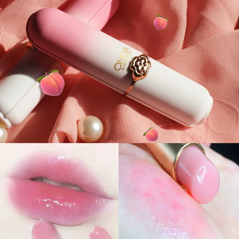 Description Picture 5 of itemPeach Color Lip Balm Crystal Temperature Change Lipstick Girl Moisturizing LongLasting Lip Gloss Makeup Lip Care Repair Cosmetic