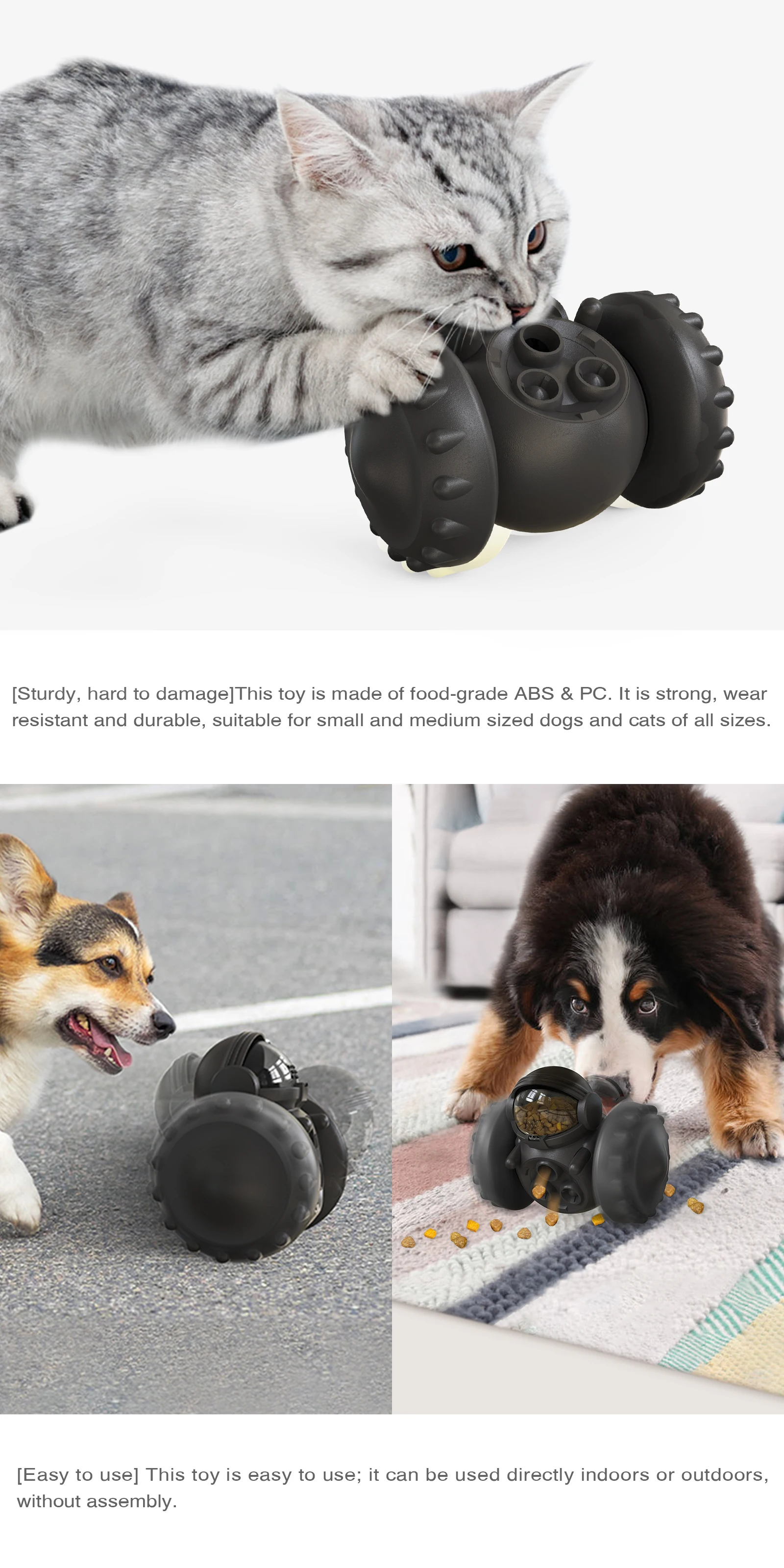 Description Picture 4 of itemPawPartner Dog Tumbler Interactive Toys Increases Pet IQ Slow Feeder Labrador French Bulldog Swing Training Food Dispenser