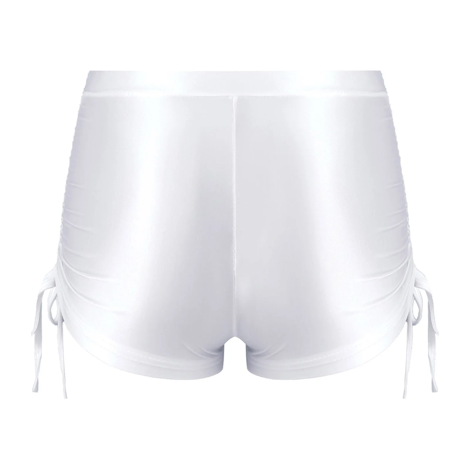 Description Picture 4 of itemWomens Glossy Drawstring Shorts Ladies Casual Stretchy Low Waist Hot Pants Yoga Gym Short Leggings Sexy Night Party Clubwear